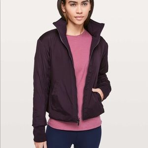 Lululemon Forever Warm Full Zip Jacket in Black Cherry. Size Four